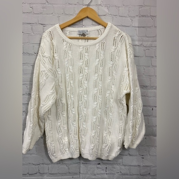 Cambridge Collections Mens Size Large Ivory  Cable Knit Sweater - Picture 1 of 7